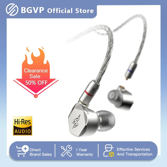 BGVP Melody Earphones Wired In Ear Monitor Headphone 12mm Dynamic IEM Hi-Fi Earbuds MMCX Interface 3 in 1 Cable 2.5/3.5/4.4mm