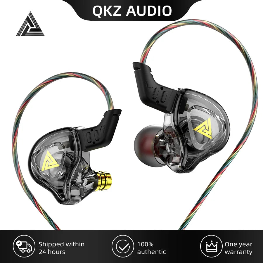 Original QKZ AK6-DMX Colorful Series Earphone 3.5mm Hifi Bass Music Gaming Sports Noise Cancelling Headphones With Mic Headsets