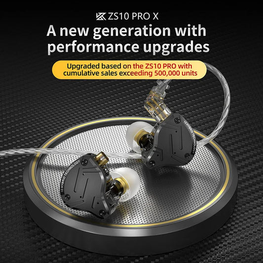 KZ ZS10 Pro X In Ear Wired Earphones Music Headphones HiFi Bass Monitor Earbuds Sport Headset