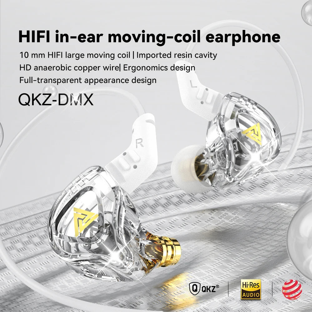 Original QKZ AK6-DMX Colorful Series Earphone 3.5mm Hifi Bass Music Gaming Sports Noise Cancelling Headphones With Mic Headsets