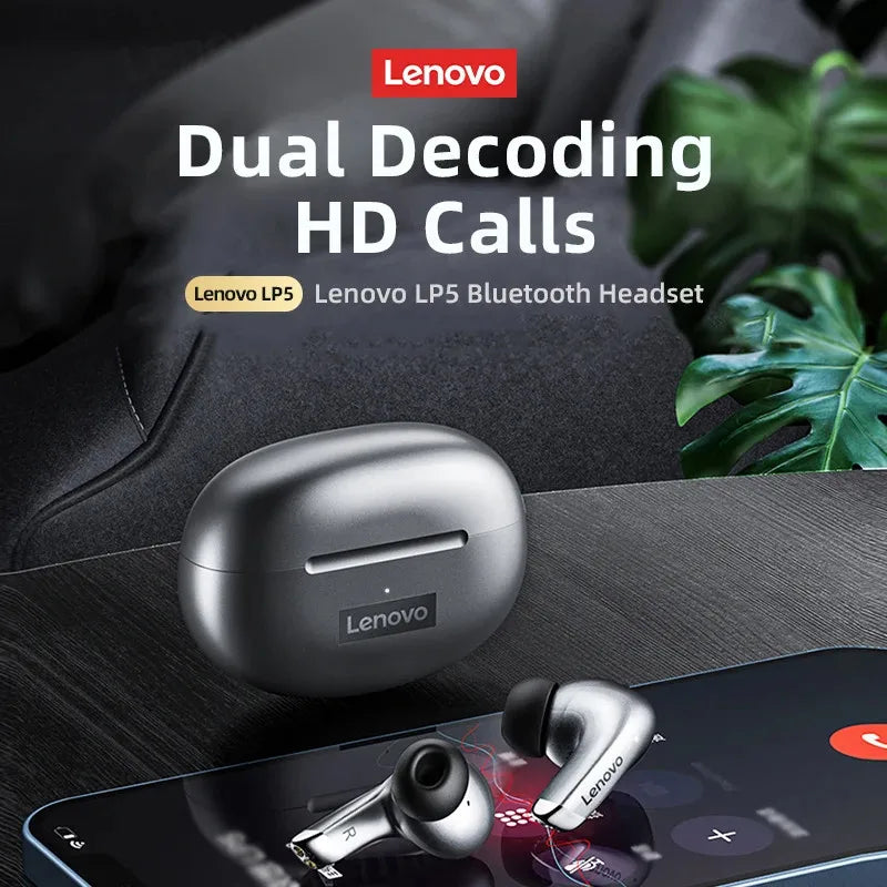 Choice Original Lenovo LP5 Bluetooth V5.0 Wireless Headphones Waterproof Sports Headset HiFi HD Music Earphone